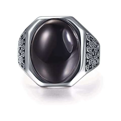 Wedding Rings Partner Rings Women's Ring Men's Ring Gentleman Black Oval Agate Wedding Engagement Wedding Fashion for Women Men, Metal Stone Metal Gemstone, Agate Cover