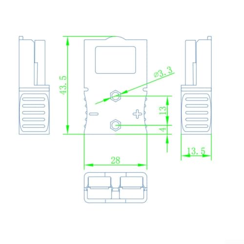 Conector de alta corriente 75A 2 pines gris y negro para nueva energía de PC ignífugo 3