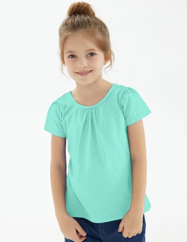 Image of Noomelfish Girls Criss Cross Back T-Shirts Short Puff Sleeve Tee Tops (5-12 Years)