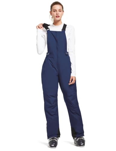 baleaf Women's Skiing Pants Insulated Ski Bib Waterproof Ocean Blue Size L