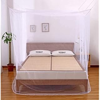 Image of Mosquito Net White Color Mosquito Net for Single Bed /Double Bed, 4x6 Insect Protection Net