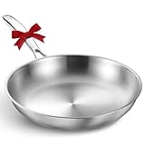 KOCH SYSTEME CS Stainless Steel Pan 8 Inch, Tri-Ply Stainless Steel Frying Pan with Stay-Cool Handle, Oven Safe, Non-Toxic Staninless Steel Skillet, Omelette Pan, Fast & Even Heat Induction Compatible