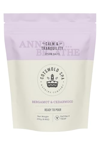Calm & Tranquility with Bergamot & Cedarwood Magnesium Bath & Foot Spa Soak 250g Pouch | Epsom Salt Blend | Relaxes Muscles Softens Skin & Promotes Deep Relaxation