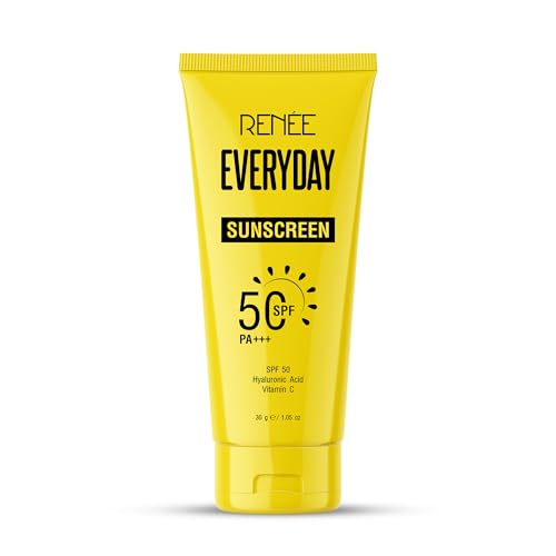 RENEE Everyday SPF 50 PA+++ Sunscreen, Protects from UVA & UVB, Lightweight & Non-Sticky, Moisturizes & Nourishes the Skin, Zero White Cast, 