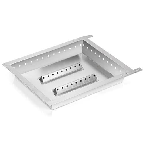 onlyfire Bac à Charbon en Acier Inoxydable pour Barbecues à Gaz Weber, Longueur Réglable de 44,5 à 48 cm, Accessoire pour Grils à Gaz d'une Profondeur...
