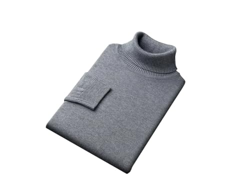 Men Slim Fit Sweater High Collar Knit Sweater Thick Elastic High Collar Warm Long Sleeves Pullover