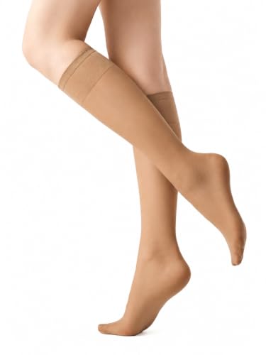 Image of MOOCHI Women's Sheer Knee High Stockings 6 Pairs 20 Denier Nylon Socks