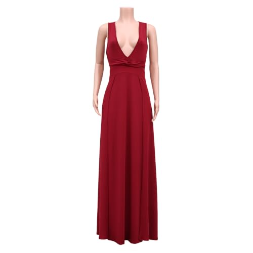 Image of Women's Plus Size Maxi Wrap Dress Sleeveless Deep V Neck Split Dress