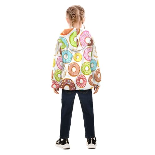 OTVEE Colorful Glazed Donuts Kids Hoodie Jacket Fall Spring Full Zip Warm Outwear Coat4