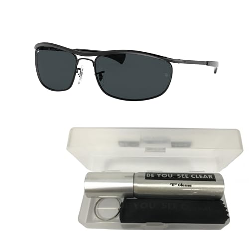 Ray-Ban RB3119M Sunglasses Bundle: RB 3119M OLYMPIAN I DELUXE 002/R5 Olympian I Deluxe Black Blue and Eyewear Cleaning Kit2