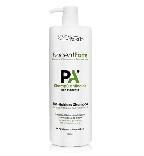 Shampoo anticaduta PLACENTFORTE con placenta vitamine e aminoacidi SENZA PARABENI litro sesioMWorld®
