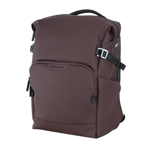 Image of VANGUARD VEO Lite B20L Camera & Everyday Backpack (Chocolate) - Fits Full-Frame Camera with 70-200mm Attached + 3 Lenses, 14 inch Laptop Storage, Rear & Side Access, Convertible Daypack Design