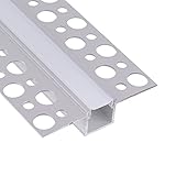 LED Trockenbauprofil 2m I LED Rigips Profil I 1x2m gerade I Alu Trockenbaueckprofil für LED-Streifen I Aluprofil I Decke I Wand