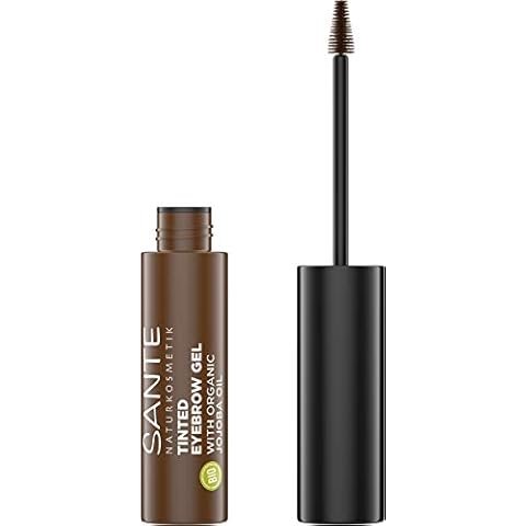 SANTE Naturkosmetik Brow Gel, Colour Brown, Tinted Eyebrow Gel 02 for Darker Eyebrow Colour, Brings Brows in Shape & Fills Gaps, Vegan, 3.5 ml Cover