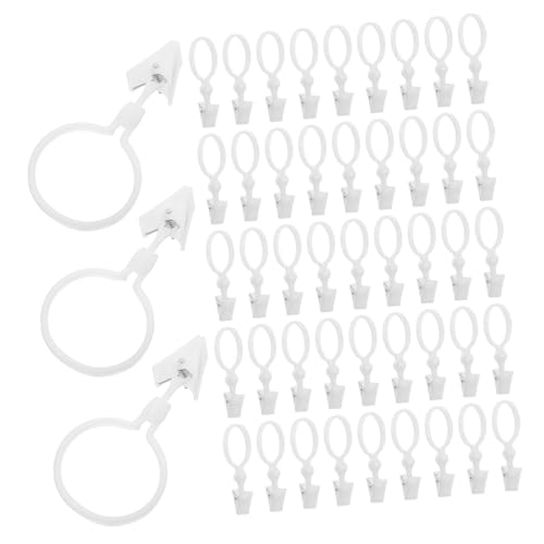 MAGICLULU 100 Piezas Anillos De Cortina De Resina con Pinzas Ganchos para Colgar Cortinas De Ventana para Dormitorios y Salas De Estar