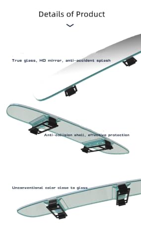 Image of CarFrill 11.8 inch Universal Interior Rear View Mirror for Driving Test, Learner Instructor | Anti-Glare Rear View Mirror for Car SUV CRV Trucks | Clip-On Wide Angle Convex Mirror.