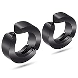 [Adelina Style] フェイクピアス ノンホールピアス イヤリング イヤーカフ 人気 イヤークリップ 幅4mm 1ペア メンズ レディース 挟むだけ 簡単 ピアス 金属アレルギー対応 (ブラック)