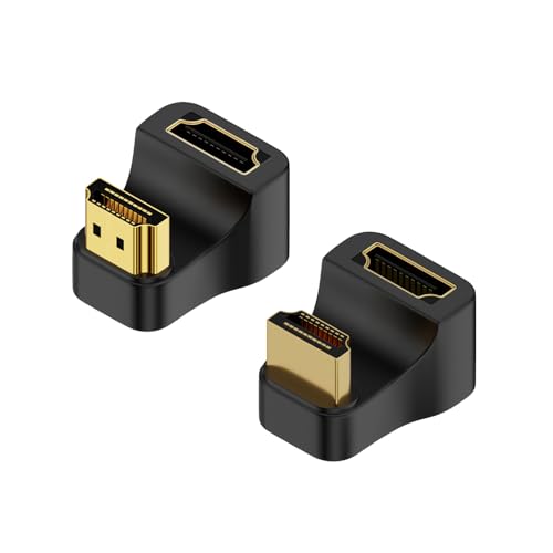JZK HDMI-360°-Adapter, U-förmig, abgewinkelt, HDMI 2.1, 8K @ 60Hz, 180°-Anschluss, HD-Steckdose für HDTV, Laptop, PC-Monitor, Projektor