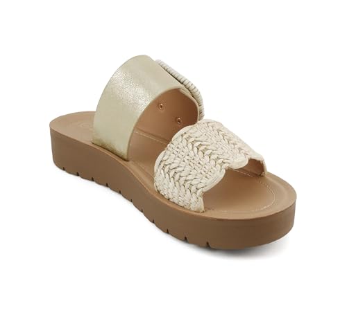 Soda “Cactus” ~ Women Open Toe Raffia Band Flatform Sandals with Buckle Strap4