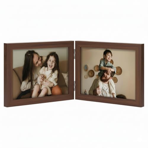 decorUhome Double 7x5 Picture Frame Horizontal, Brown