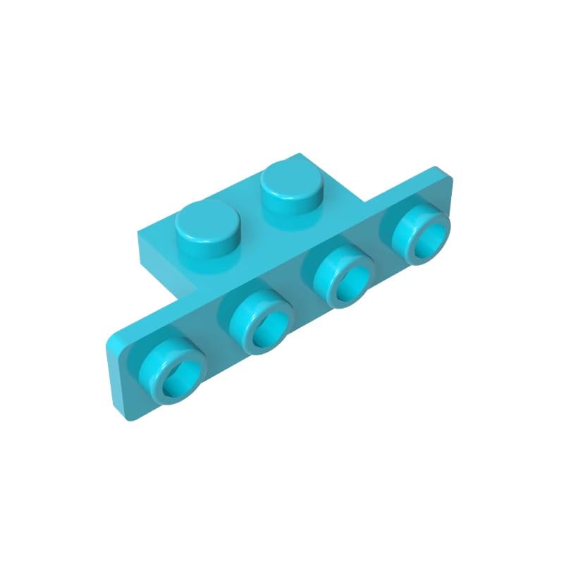Gobricks 10201 Hinge Plate Bracket 1x2-1x4 [Rounded Corners] 50 Pieces GDS-638 Compatible with Lego Building Blocks Color:Medium Azure — image 1