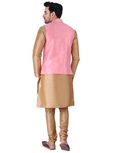 Image of Sadree Silk Men's Kurta Pajama Waistcoat or Nehru Jacket Set
