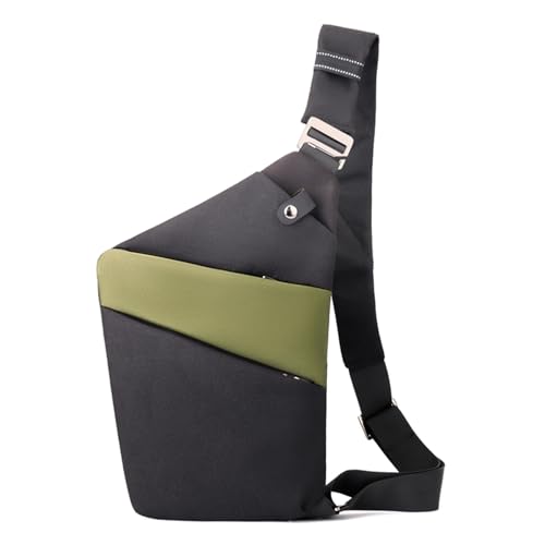 Image of Anti Theft Crossbody Bags for Women, Shoulder Bag Anti-theft Design for Travel, Sport (Black Green - Right Shoulder)