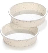 Vinino 8 Inch Silicone Round Cake Pan with Metal Reinforced Frame Set of 2, Nonstick Silicone Spr...