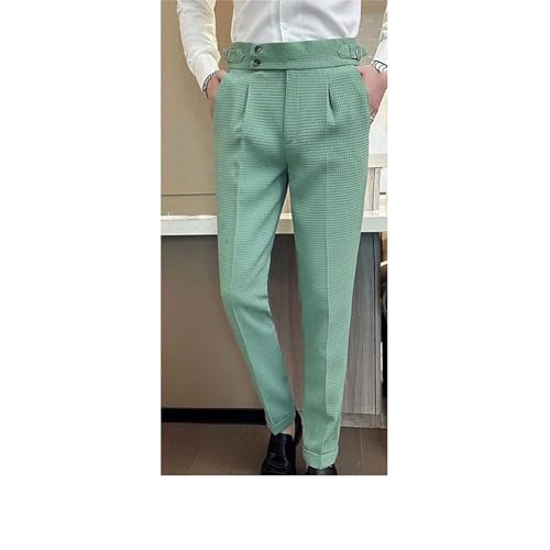 Men Business High Waisted Straight Leg Slim Fit Casual Pants Solid Color Suit Pants2