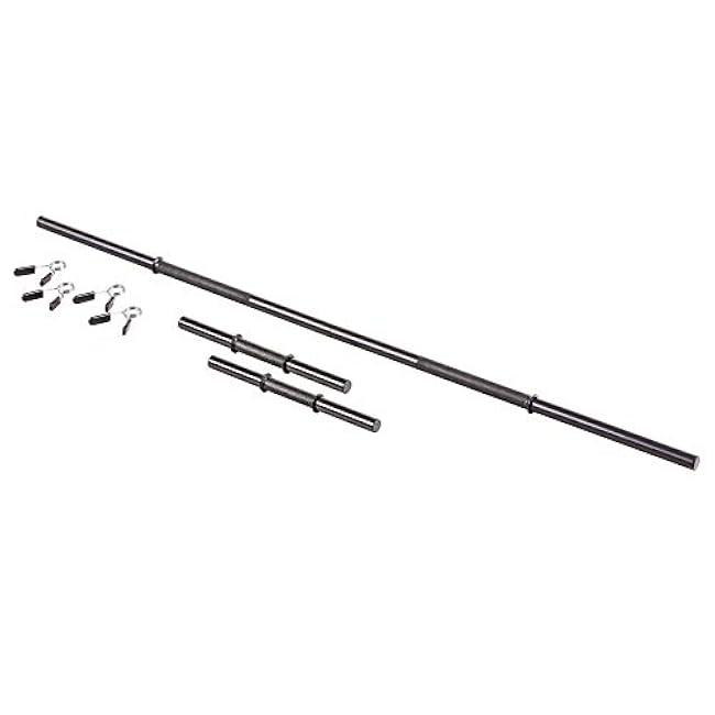 US Weight 105 Pound Barbell Weight Set for Home Gym| Adjustable Weight Set with Two Dumbbell Bars and Full 6 Ft Bar, Black