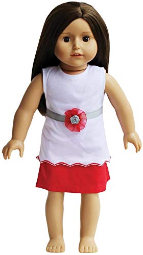 The New York Doll Collection Haut Blanc et Imprimés Animaux Leggings Collants - pour 18 Pouces / 46cm Mode Poupées - Poupées Vêtements Accessoires