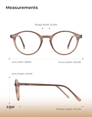 Image of TIJN Blue Light Blocking Glasses Men Women Vintage Thick Round Rim Frame Eyeglasses
