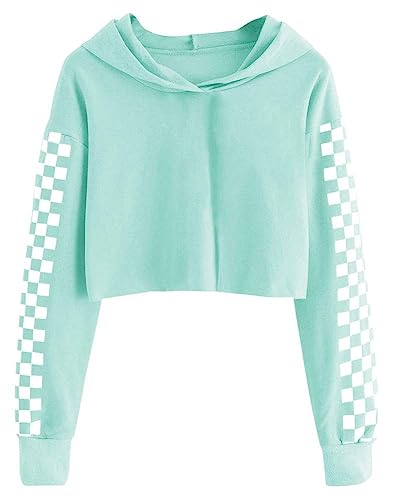 Cicy Bell Kapuzenpullover Für Mädchen Kinder Crop Tops Niedlich Plaid...