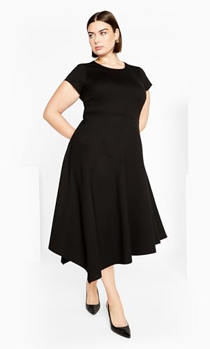 City Chic Plus Size Dress, Ponte Flare Dress3