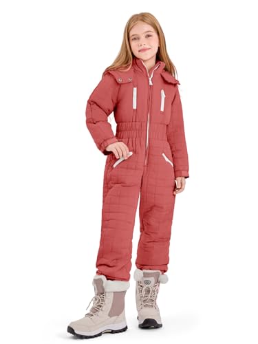 Image of Haloumoning Kid Snowsuit Girls Hooded Waterproof Insulated Ski Suit