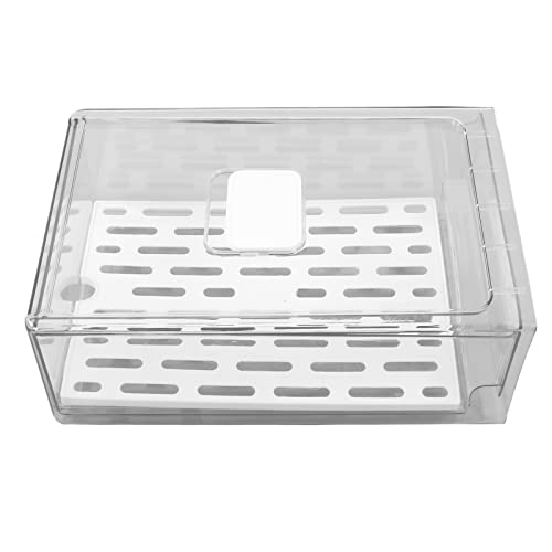 Zerodis Boîte de Rangement pour Réfrigérateur, avec Plaque de Vidange Conteneur de Stockage de Fruits, pour Réfrigérateur Réfrigérateur Armoire Cuisine Comptoir Placard(Large + Drain Board)