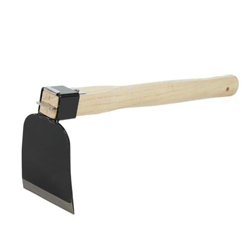 Hoe With Short Wooden Handle, Handheld Garden Dig Soil Tool, Great for Loosening or Weeding Soil