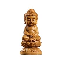 Amazon｜仏像 木彫り ミニ 可愛い 釈迦牟尼仏 小さな仏像 無垢材の彫刻