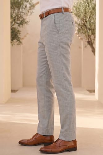 Image of Louis Philippe Men's Slim Fit Everyday Smart Wear Comfort Stretch Work Ready Checks Formal Trouser
