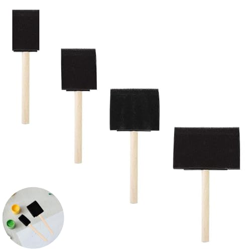 4 Stück Schaumstoffpinsel, Schaum Pinsel Malerei, Schwammpinsel Malutensilien...