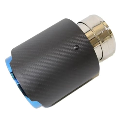 Silencieux bleus en acier inoxydable et carbone mat pour voiture