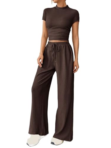 Two Piece Matching Set For Women Casual Solid Color Short