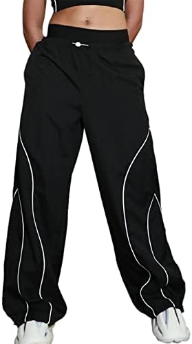 Zontroldy Cargo Pants Women Parachute Pants Y2K Baggy Casual High Waist Wide Leg Track Pants Streetwear