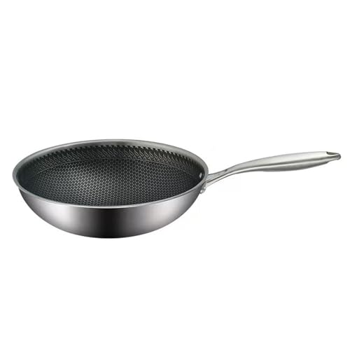 Wok de acero inoxidable grueso 11 pulg, fondo plano miniatura 1