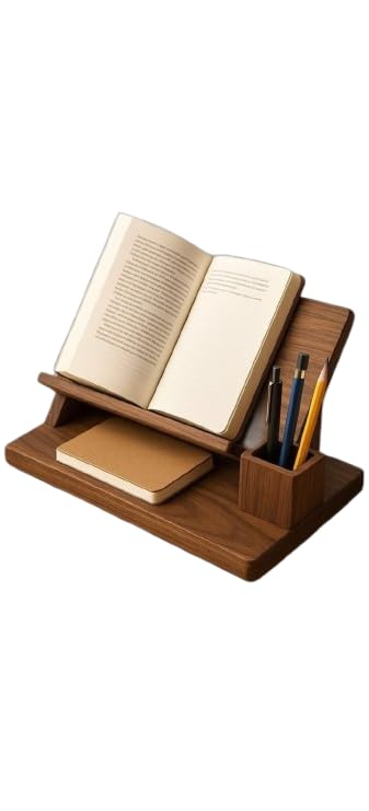 Adjustable Wooden Book Holder Stand for Reading | Foldable Book Stand for Cookbooks, Tablets, Study & Office Desk-image-18