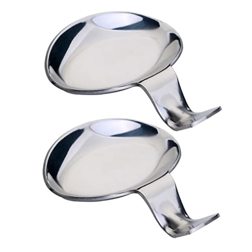 CONGARTENO 2pcs Spoon Rest Spoon Holder for Stove Top Home Chopstick Rest Utensil Holders Decorative Chopstick Holder Condiment Dish Soy Sause Dish Japanese Pinch Dish Silver Stainless Steel