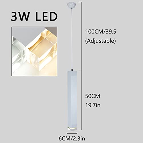 Luz colgante de tubo largo RAGGZZ que elimina deslumbramientos en cocina e isla con aluminio de 50cm 2
