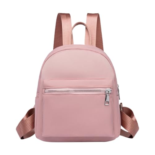 Mini mochila de tela Oxford infantil ligera y multiuso color rosa