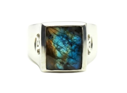 Image of Choose Your Color Mens Bold Ring 925 Sterling Silver Gemstone Wedding Engagement Statement Ring Birthstone Solitaire Jewellery Ring Sizes 4, 5, 6, 7, 8, 9, 10, 11, 12, 13,