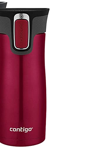 Image of Contigo West Loop Stainless Steel Vacuum-Insulated Travel Mug with Spill-Proof Lid, 16oz 2-Pack, Very Berry & Steel Colors, Keeps Hot to 5h & Cold to 12h